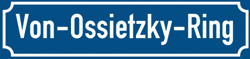 Straßenschild Von-Ossietzky-Ring