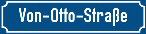 Straßenschild Von-Otto-Straße zum kostenlosen Download