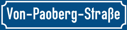 Straßenschild Von-Paoberg-Straße