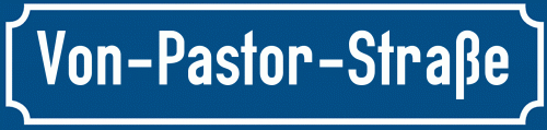 Straßenschild Von-Pastor-Straße