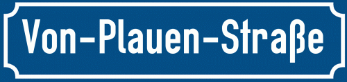 Straßenschild Von-Plauen-Straße