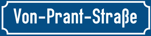 Straßenschild Von-Prant-Straße
