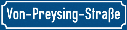 Straßenschild Von-Preysing-Straße