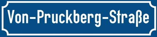 Straßenschild Von-Pruckberg-Straße