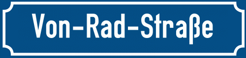 Straßenschild Von-Rad-Straße