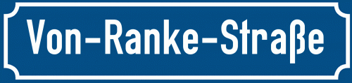 Straßenschild Von-Ranke-Straße zum kostenlosen Download