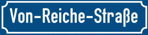 Straßenschild Von-Reiche-Straße
