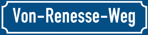 Straßenschild Von-Renesse-Weg zum kostenlosen Download