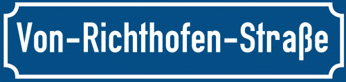 Straßenschild Von-Richthofen-Straße