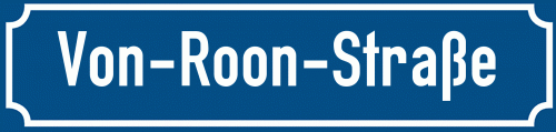 Straßenschild Von-Roon-Straße