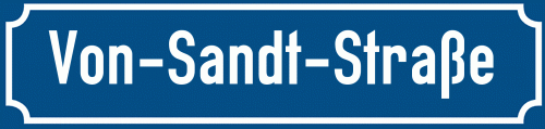 Straßenschild Von-Sandt-Straße