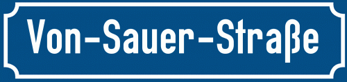 Straßenschild Von-Sauer-Straße