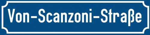 Straßenschild Von-Scanzoni-Straße zum kostenlosen Download