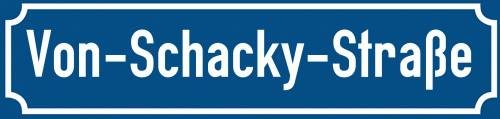 Straßenschild Von-Schacky-Straße