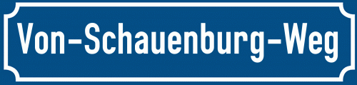 Straßenschild Von-Schauenburg-Weg zum kostenlosen Download