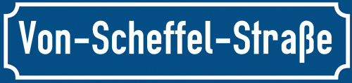 Straßenschild Von-Scheffel-Straße zum kostenlosen Download