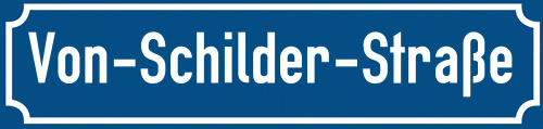 Straßenschild Von-Schilder-Straße