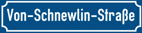 Straßenschild Von-Schnewlin-Straße zum kostenlosen Download