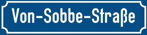 Straßenschild Von-Sobbe-Straße