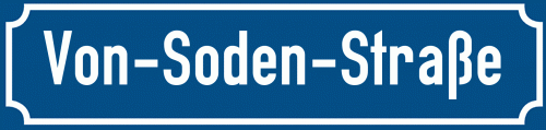 Straßenschild Von-Soden-Straße