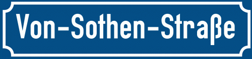 Straßenschild Von-Sothen-Straße