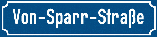 Straßenschild Von-Sparr-Straße