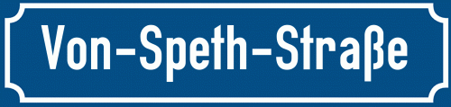 Straßenschild Von-Speth-Straße zum kostenlosen Download