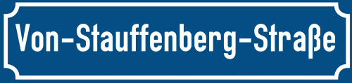 Straßenschild Von-Stauffenberg-Straße zum kostenlosen Download