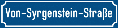 Straßenschild Von-Syrgenstein-Straße