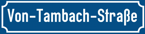Straßenschild Von-Tambach-Straße