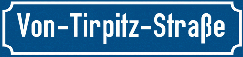 Straßenschild Von-Tirpitz-Straße