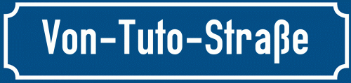 Straßenschild Von-Tuto-Straße