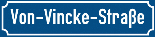 Straßenschild Von-Vincke-Straße