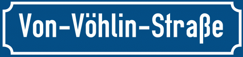 Straßenschild Von-Vöhlin-Straße