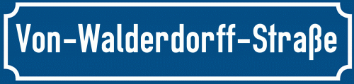 Straßenschild Von-Walderdorff-Straße