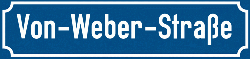 Straßenschild Von-Weber-Straße zum kostenlosen Download