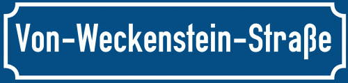 Straßenschild Von-Weckenstein-Straße