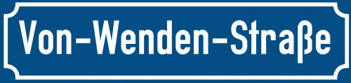 Straßenschild Von-Wenden-Straße