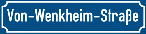 Straßenschild Von-Wenkheim-Straße