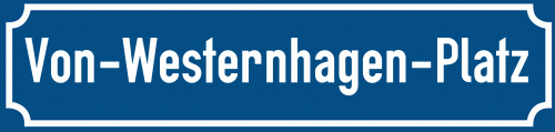 Straßenschild Von-Westernhagen-Platz