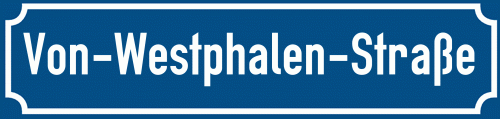 Straßenschild Von-Westphalen-Straße zum kostenlosen Download