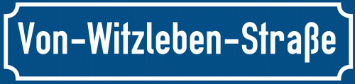 Straßenschild Von-Witzleben-Straße