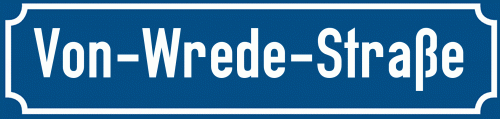 Straßenschild Von-Wrede-Straße