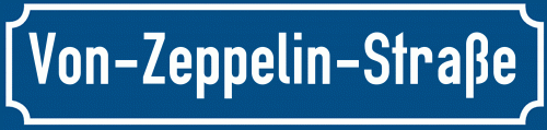 Straßenschild Von-Zeppelin-Straße