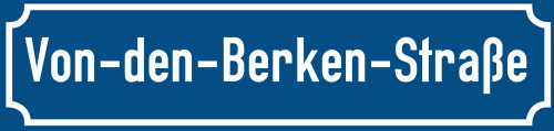 Straßenschild Von-den-Berken-Straße