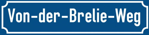 Straßenschild Von-der-Brelie-Weg