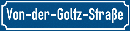 Straßenschild Von-der-Goltz-Straße zum kostenlosen Download