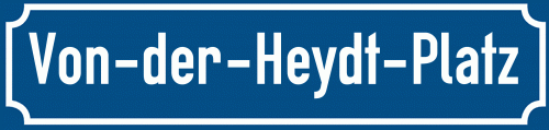 Straßenschild Von-der-Heydt-Platz