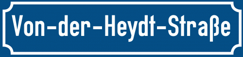 Straßenschild Von-der-Heydt-Straße