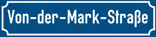 Straßenschild Von-der-Mark-Straße